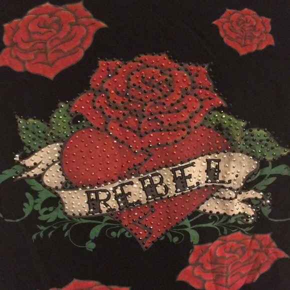 Rhinestone embellished “Rebel” Graphic Tee - Picture 3 of 3